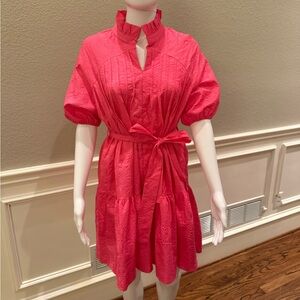 Elegant Pink Ruffled Mini Dress